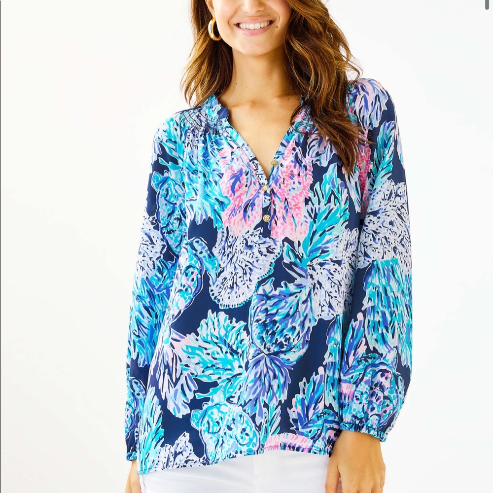 EEUC Lilly Pulitzer Elsa Silk Top, Sz XS